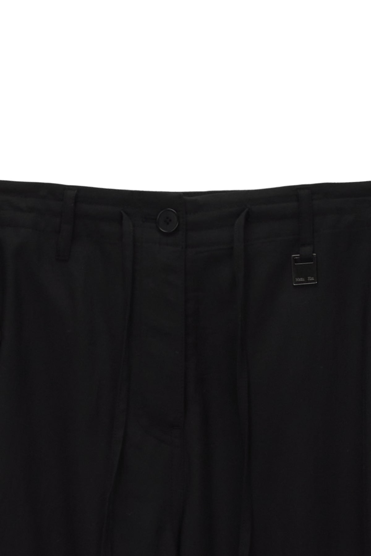 Matinkim String Point Big Pocket Cargo Pants IN Black