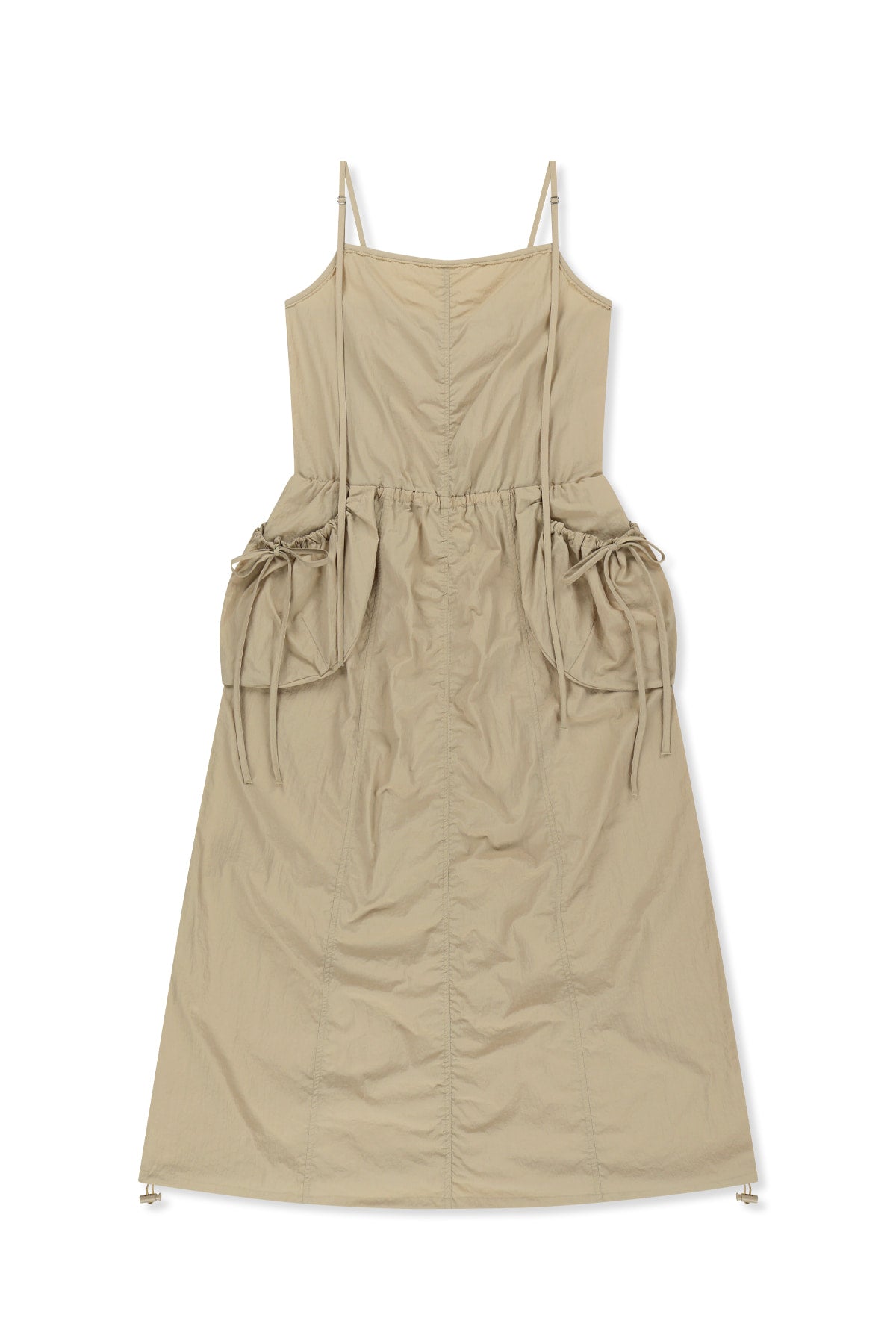 [matinkim] Strap Detail Sleeveless Utility Dress IN Beige