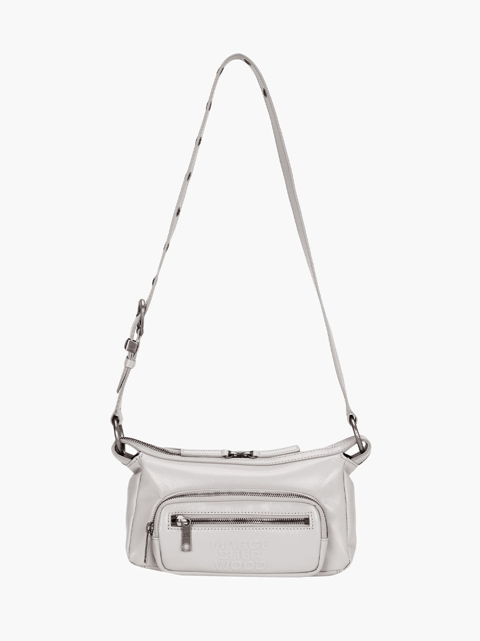 Margesherwood Outpocket Hobo Mini light grey glossy plain