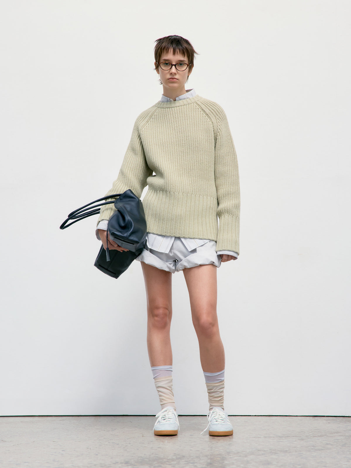 Low Classic Chunky Rib Knit Sweater Light Green