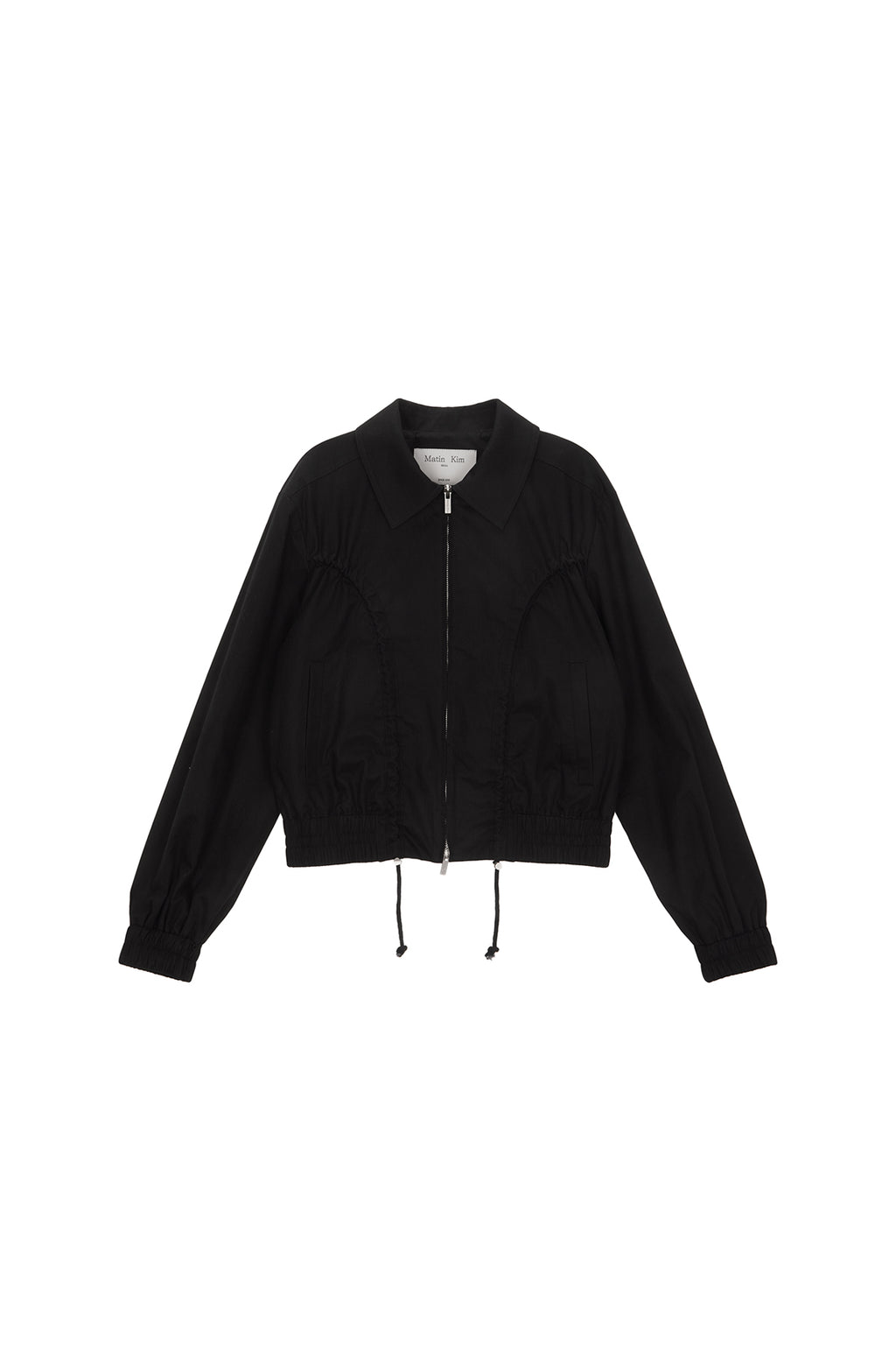 Matinkim Curvy String Crop Blouson IN Black