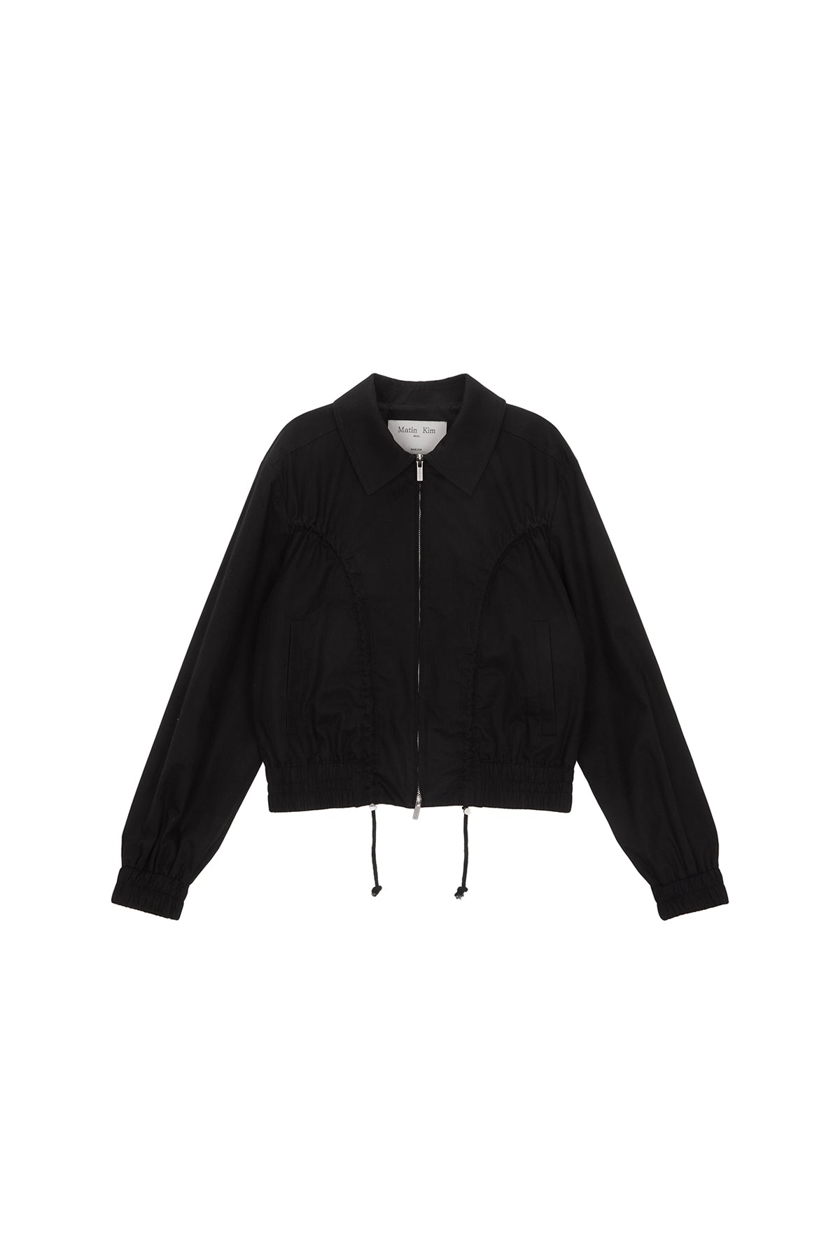 Matinkim Curvy String Crop Blouson IN Black