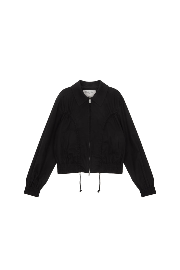 Matinkim Curvy String Crop Blouson IN Black