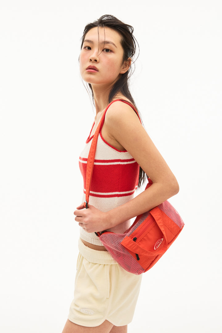 Emis Mesh Crossbody Bag-Red
