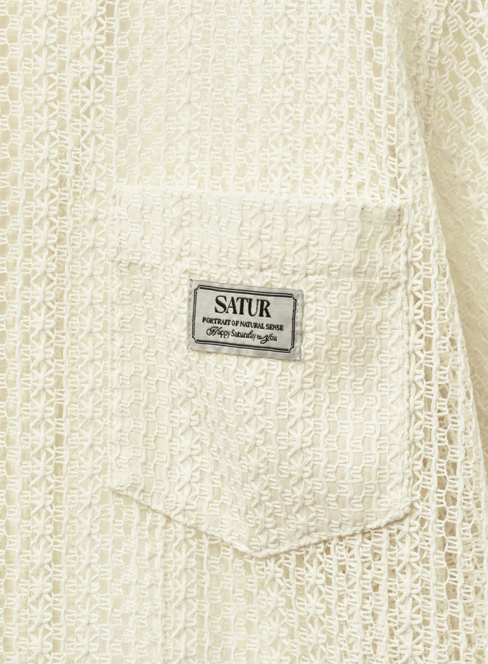 [satur] Crochet Open Collar Half Shirt - Cream