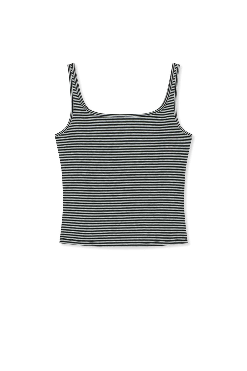 Matinkim Square Neck Cropped Tank Top IN Black