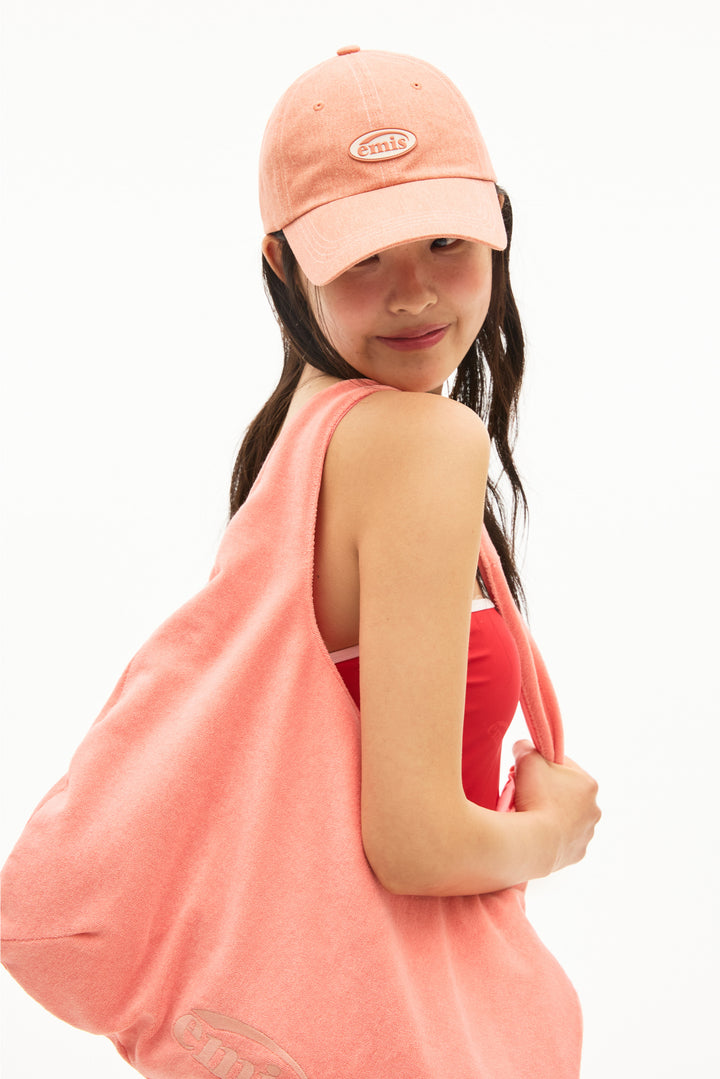 Emis Mini Rubber Patch Pigment Ball Cap-Orange