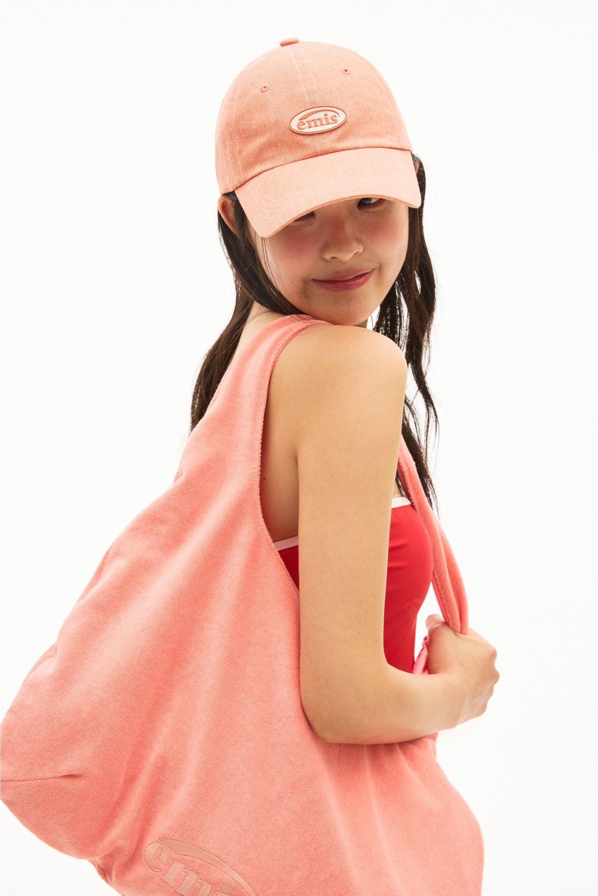 Emis Mini Rubber Patch Pigment Ball Cap-Orange