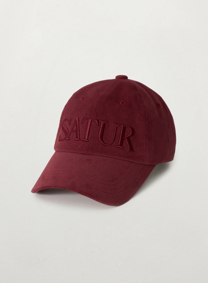 Satur Vintage Casual Volume Embroidery Ball Cap - Burgundy