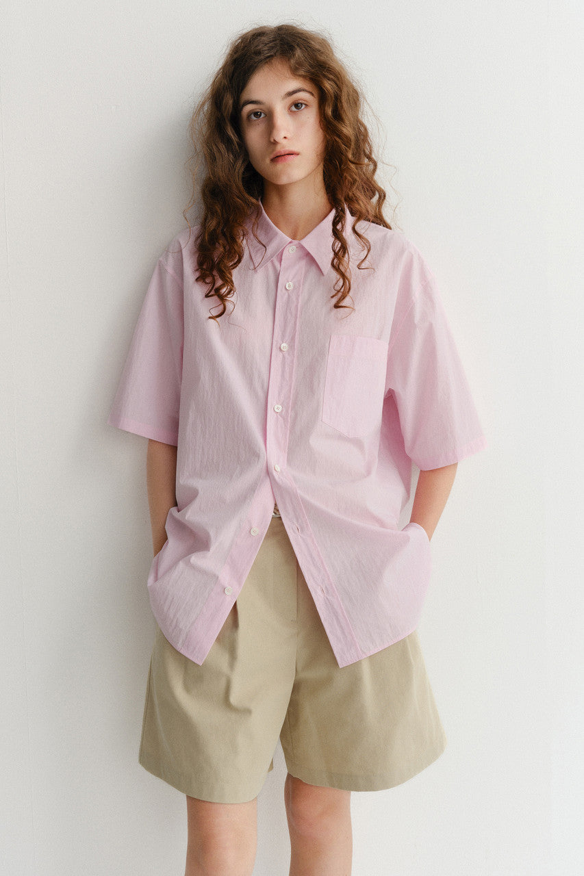 Dunst Unisex Oversized Half Sleeve Shirt Soft Pink