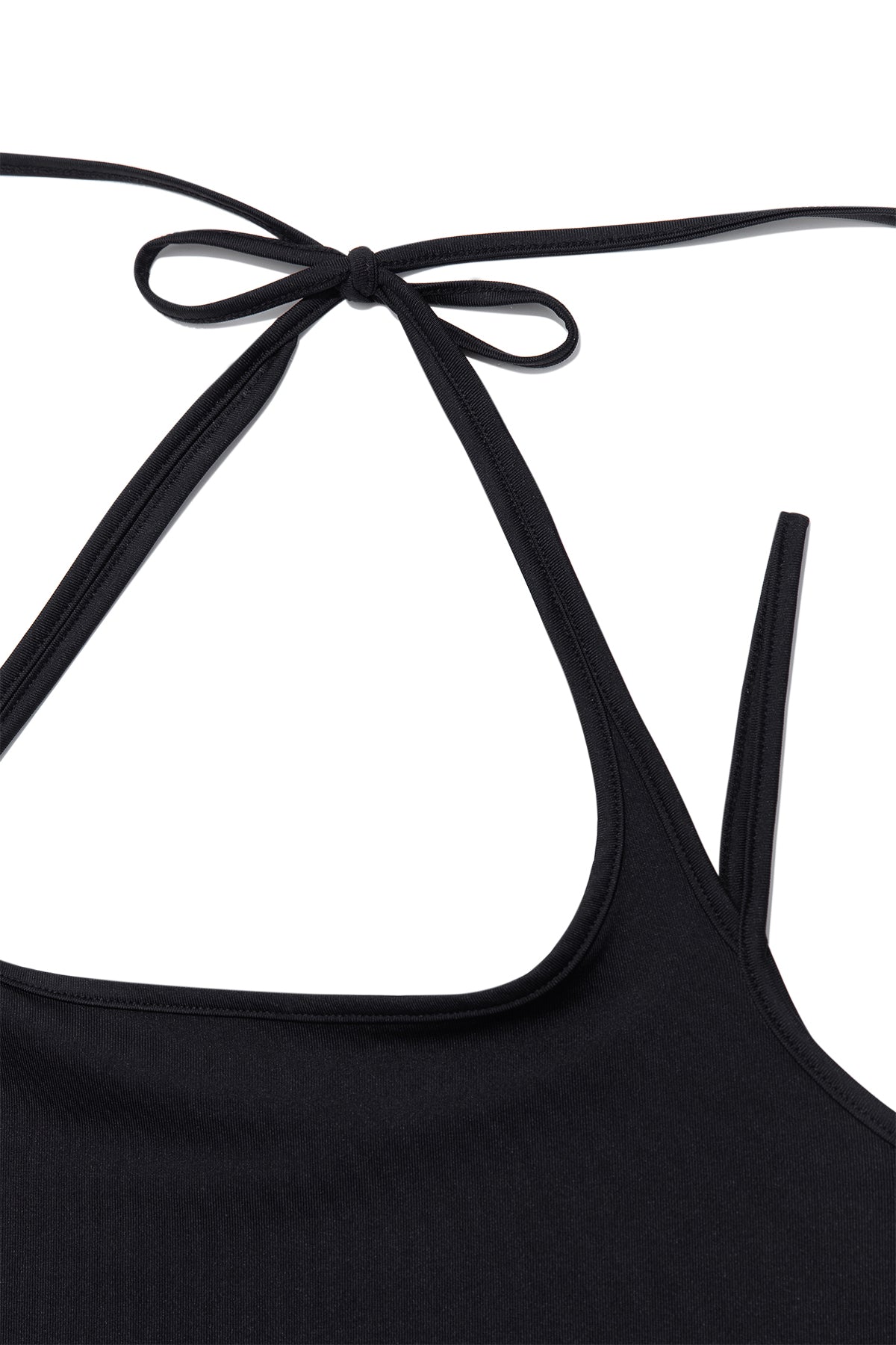 [matinkim] STRING HALTER NECK TANK TOP IN BLACK