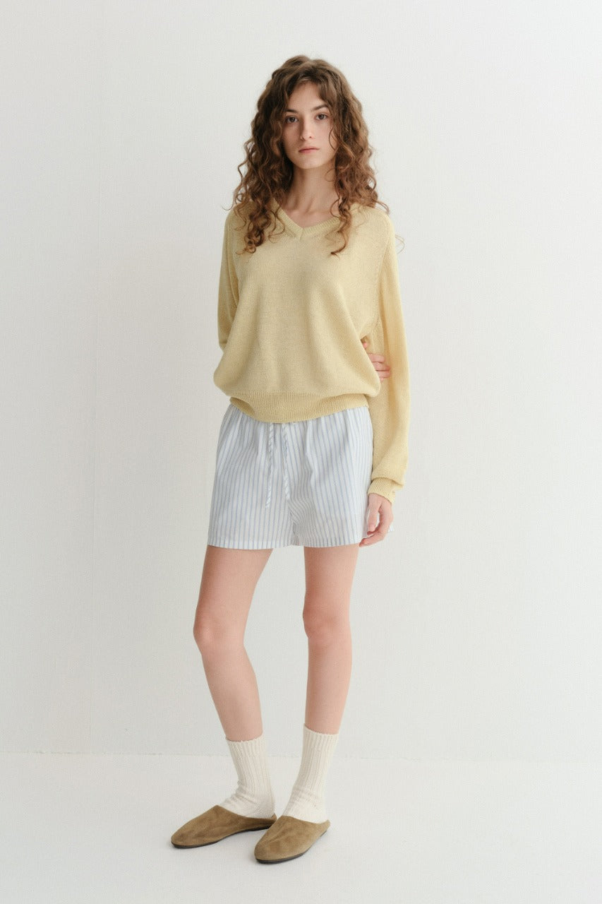 Dunst Unisex V-Neck Sweater Butter