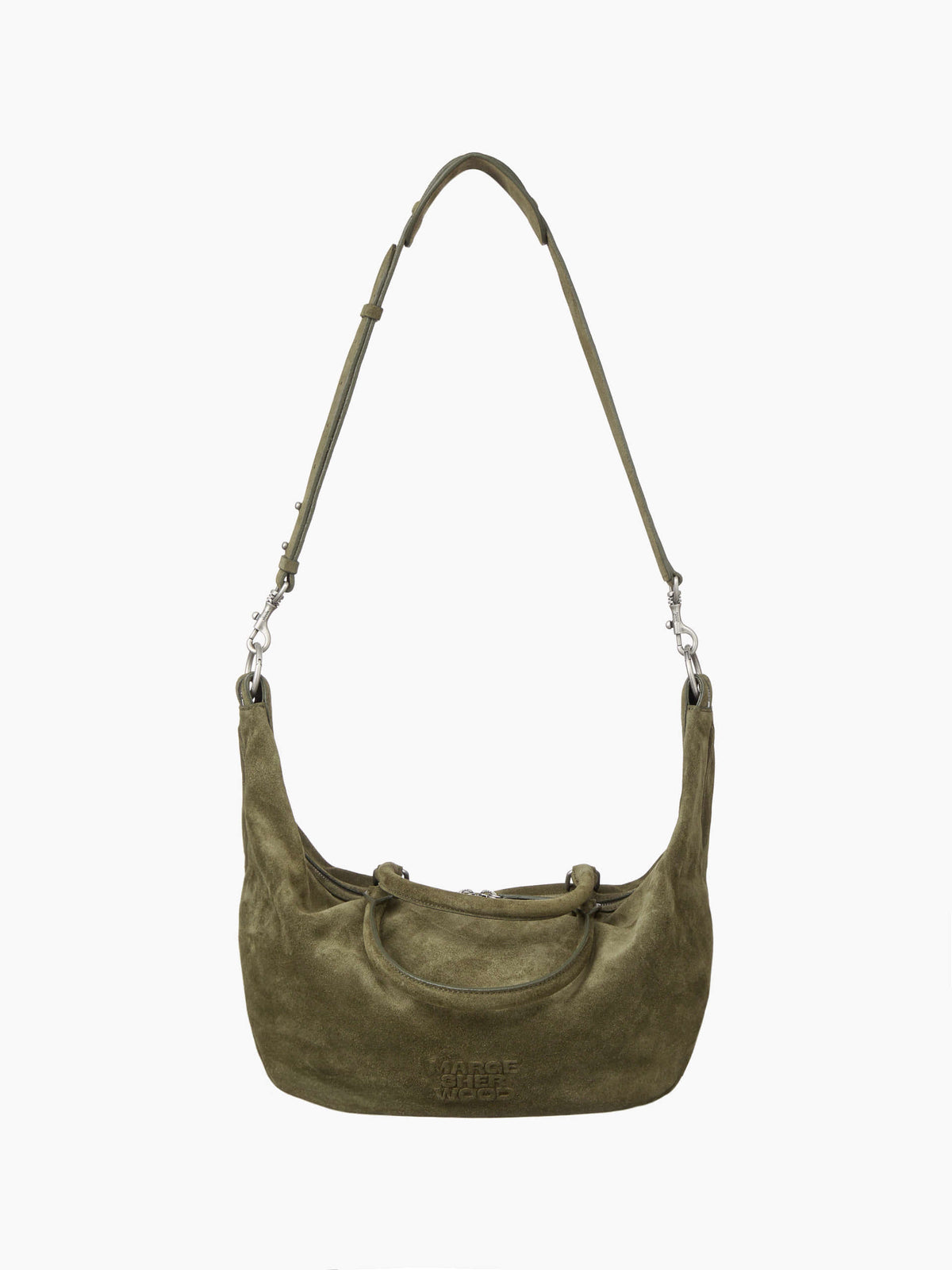 Margesherwood Dumpling Tote dark olive suede
