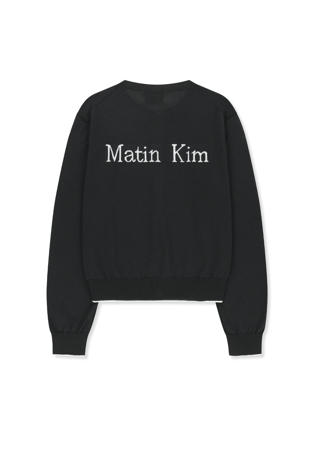 [matinkim] Back Logo Sheer Cardigan For Women IN Black
