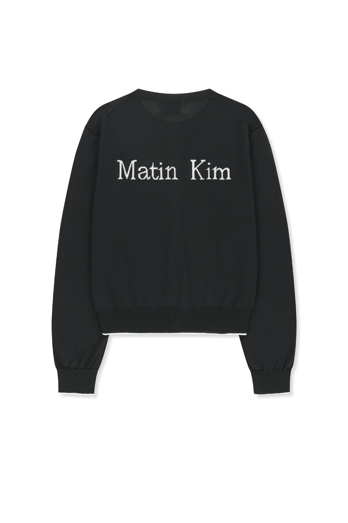 [matinkim] Back Logo Sheer Cardigan For Women IN Black