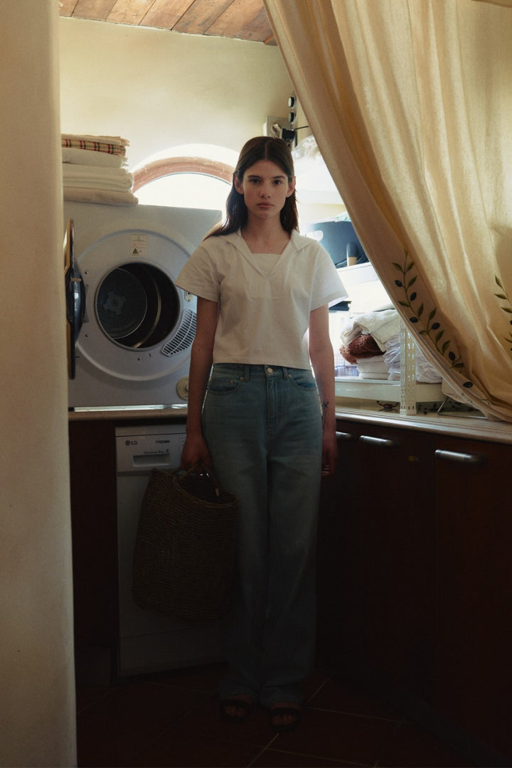 Dunst Sailor Collared T-Shirt White