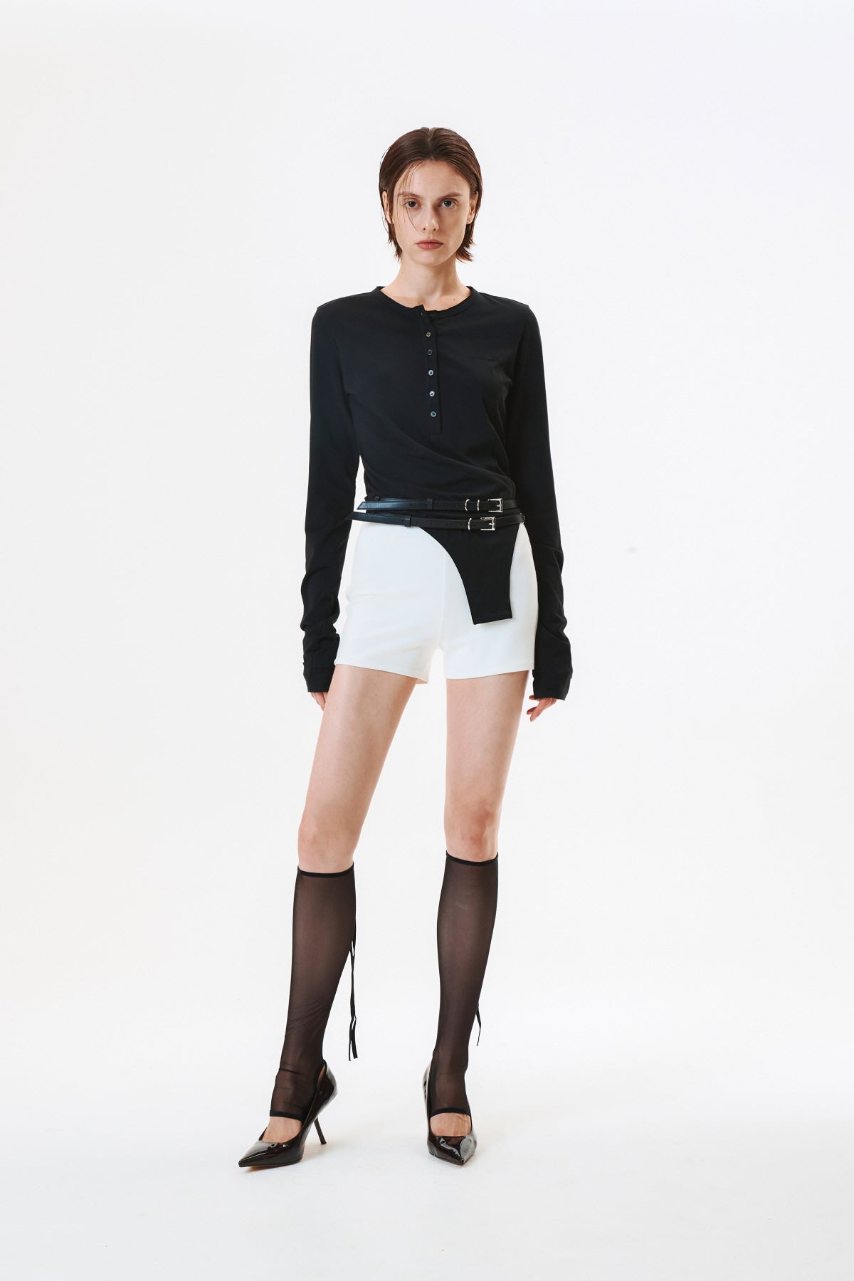 Matinkim Raw Cut Bodysuit Top IN Black