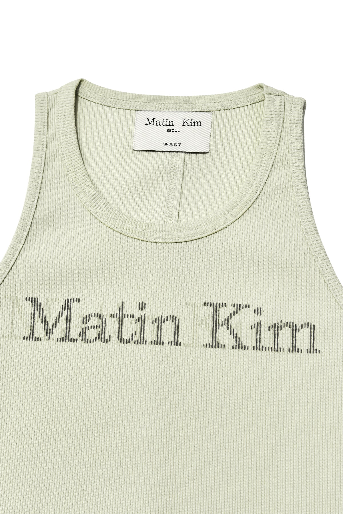 Matinkim Vintage Logo Printing Sleeveless Top IN Light Green