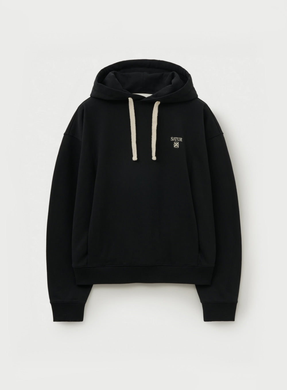 [satur] Apero Loose Fit Tuck Pocket Hoodie - Black