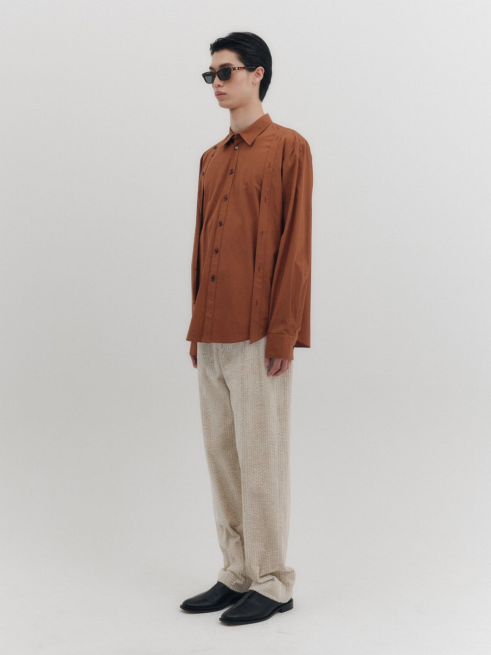 EENK Double Button Classic Shirt - Brown