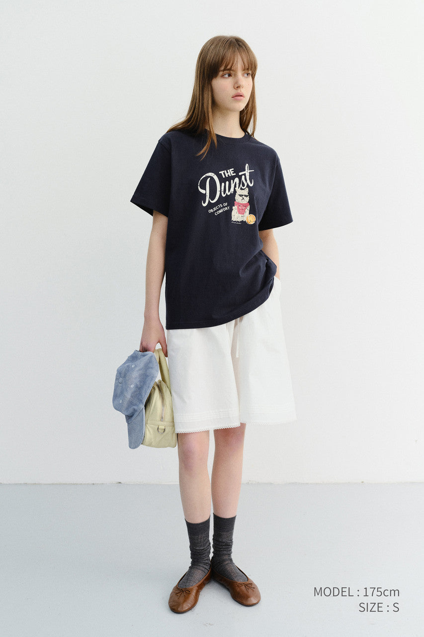 Dunst Unisex Drawing Puppy T-Shirt French Navy
