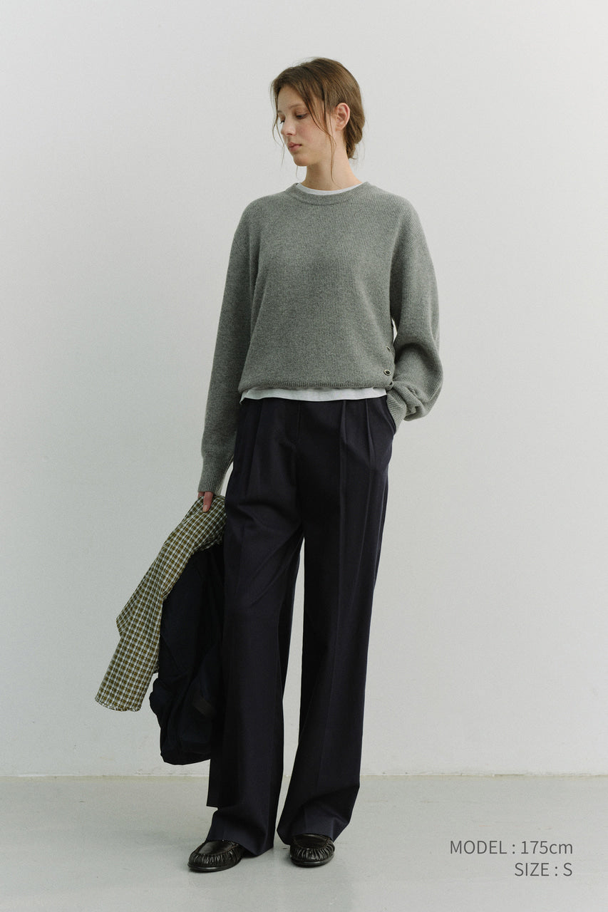 Dunst Double Pleated Chino Slacks Navy