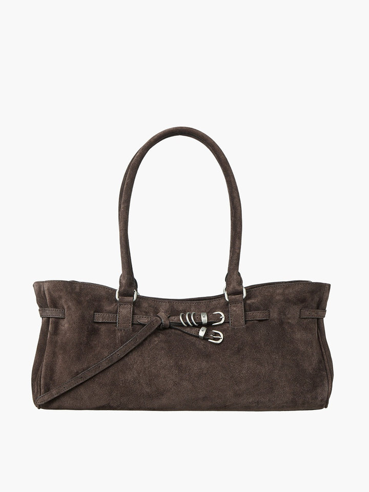 Margesherwood Soft Grandma Shoulder Bag ash brown suede
