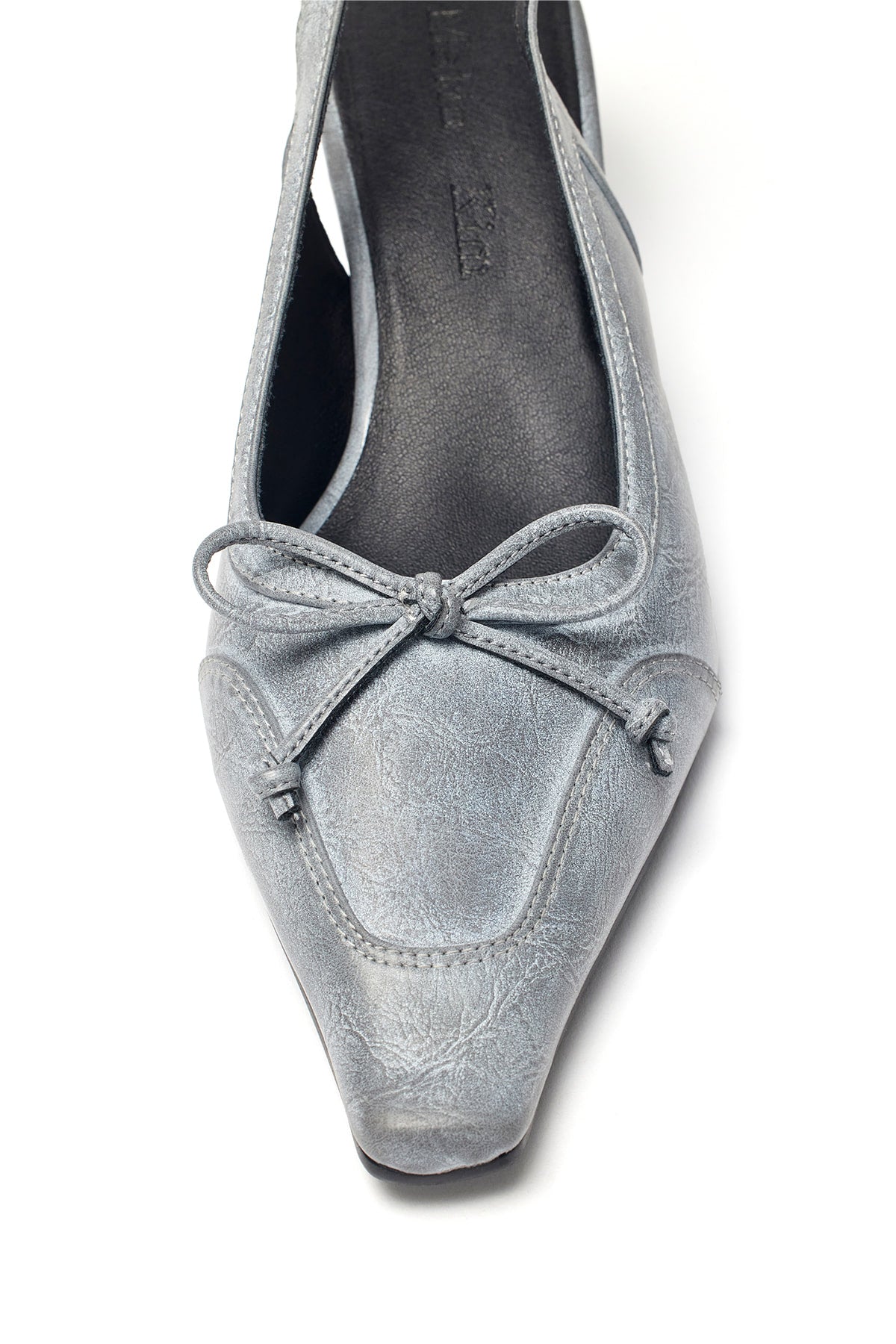 [matinkim] MATIN RIBBON SLING BACK HEELS IN GREY