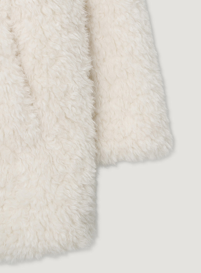 Mango Maniplease Dui Fur Half Coat Cream