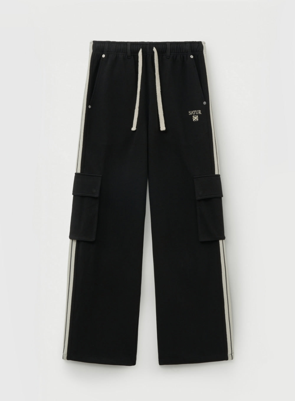 [satur] Lawton Cargo Track Pants - Caviar Black