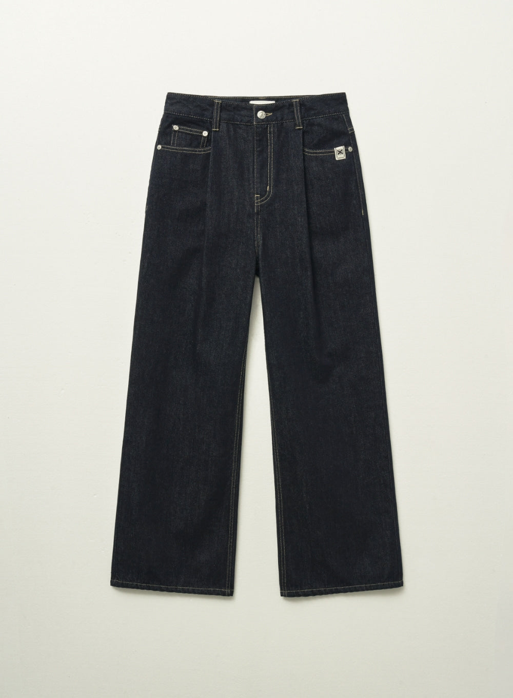 [satur] (W) Wide Flare Denim Pants - Indigo
