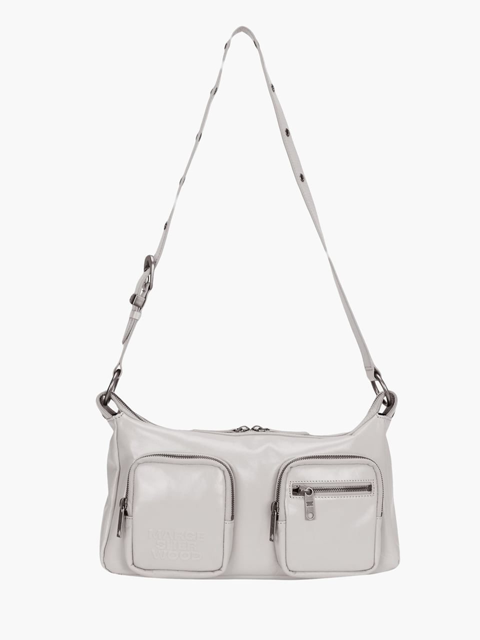 Margesherwood Outpocket Hobo light grey glossy plain