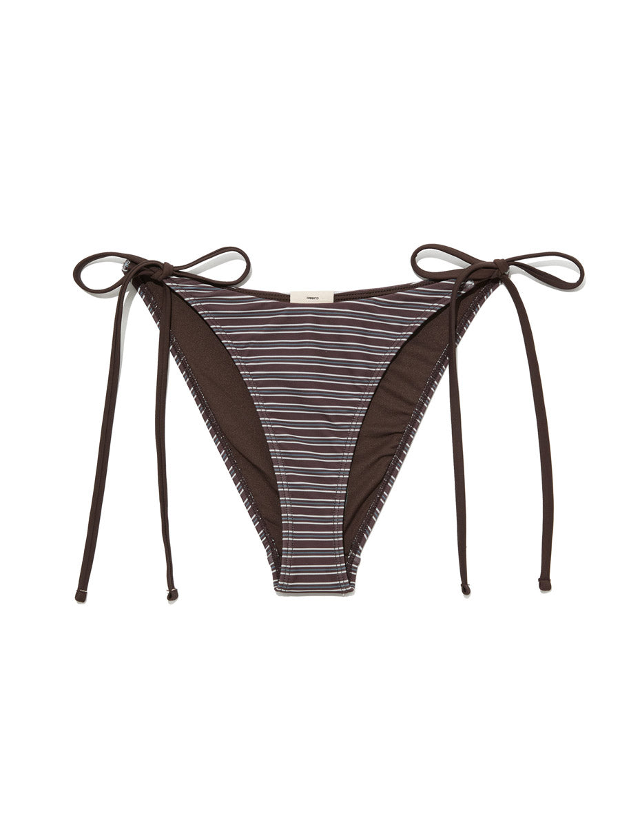 GLOWNY G Encore Stripe Bikini Bottom (Brown Stripe)