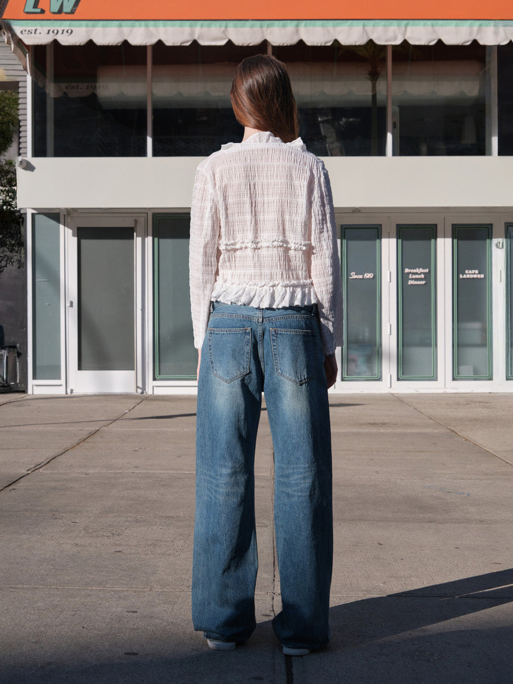 Low Classic Raw Edged Ribbon Blouse Off White