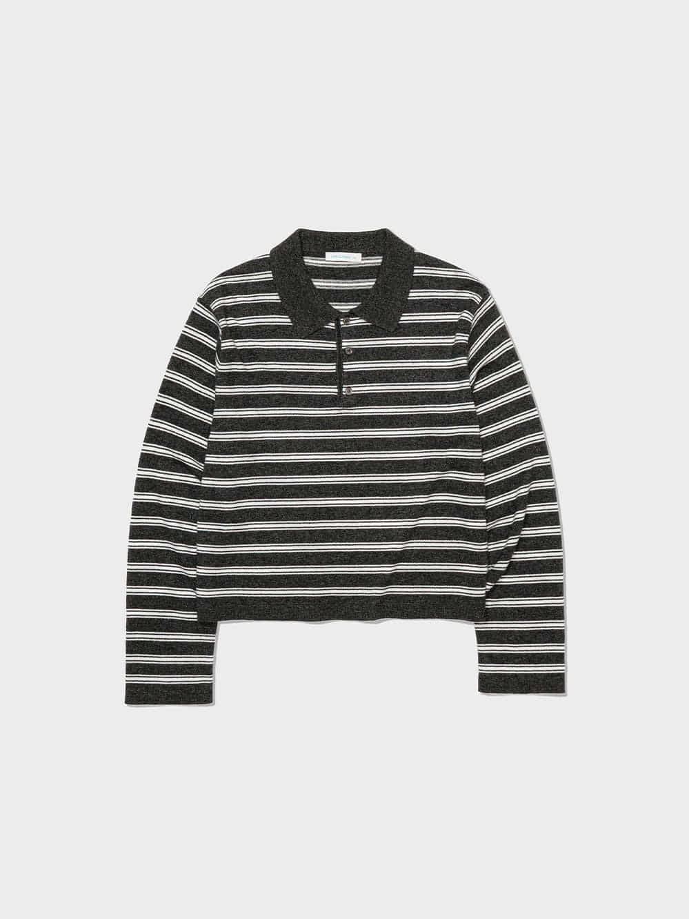 Low Classic Merino Cash Striped Polo Sweater Black
