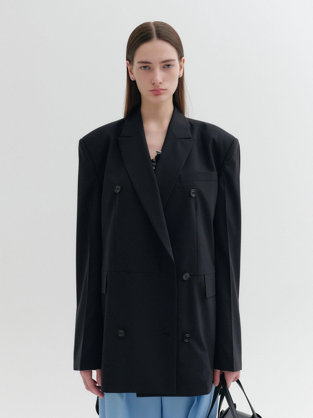 EENK Back Drape Layered Jacket - Black