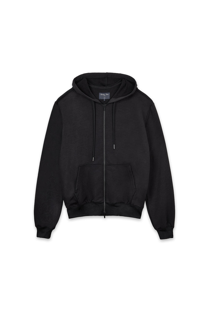 Matinkim Back Logo Glitter Hoody Zip UP For Men IN Black