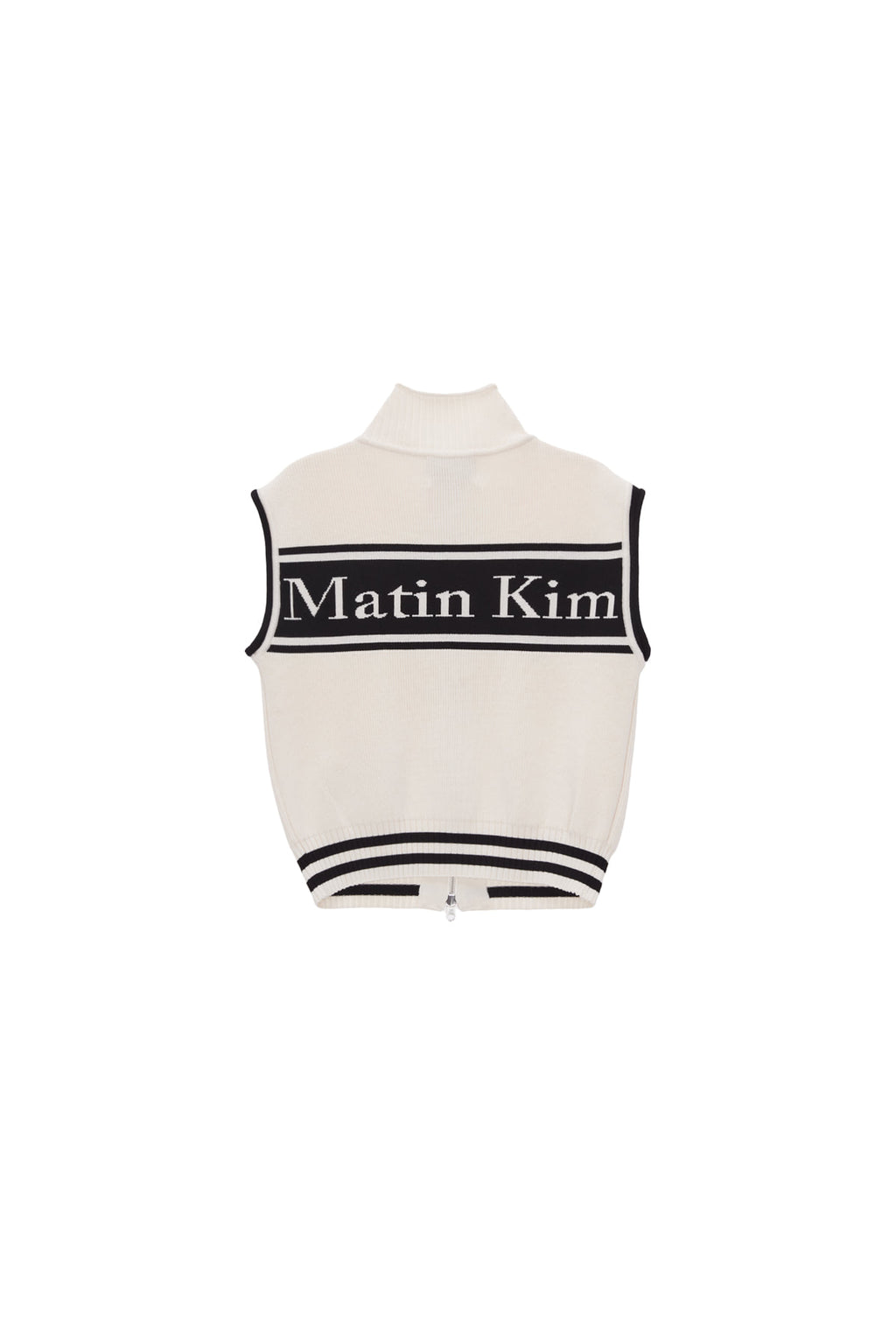 [matinkim] Spell Point Stripe Knit Vest IN Ivory