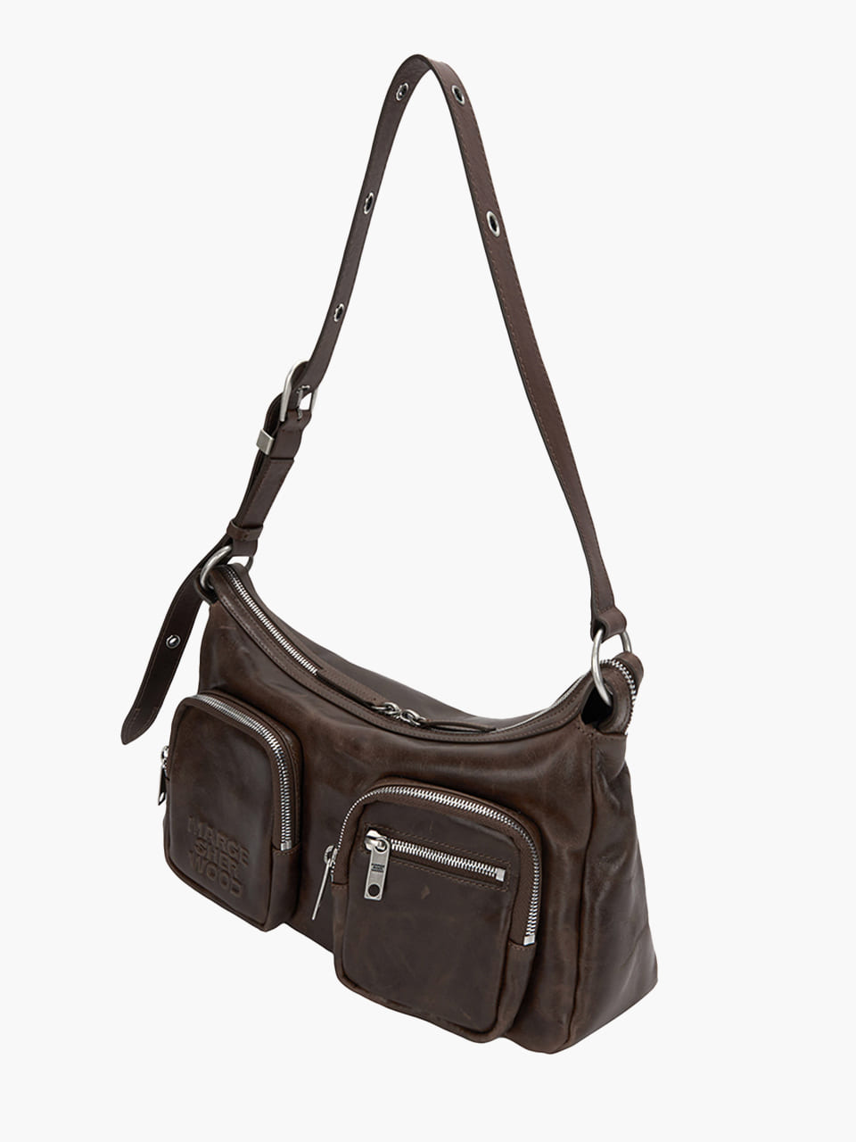 Margesherwood Outpocket Hobo washed brown pull-up