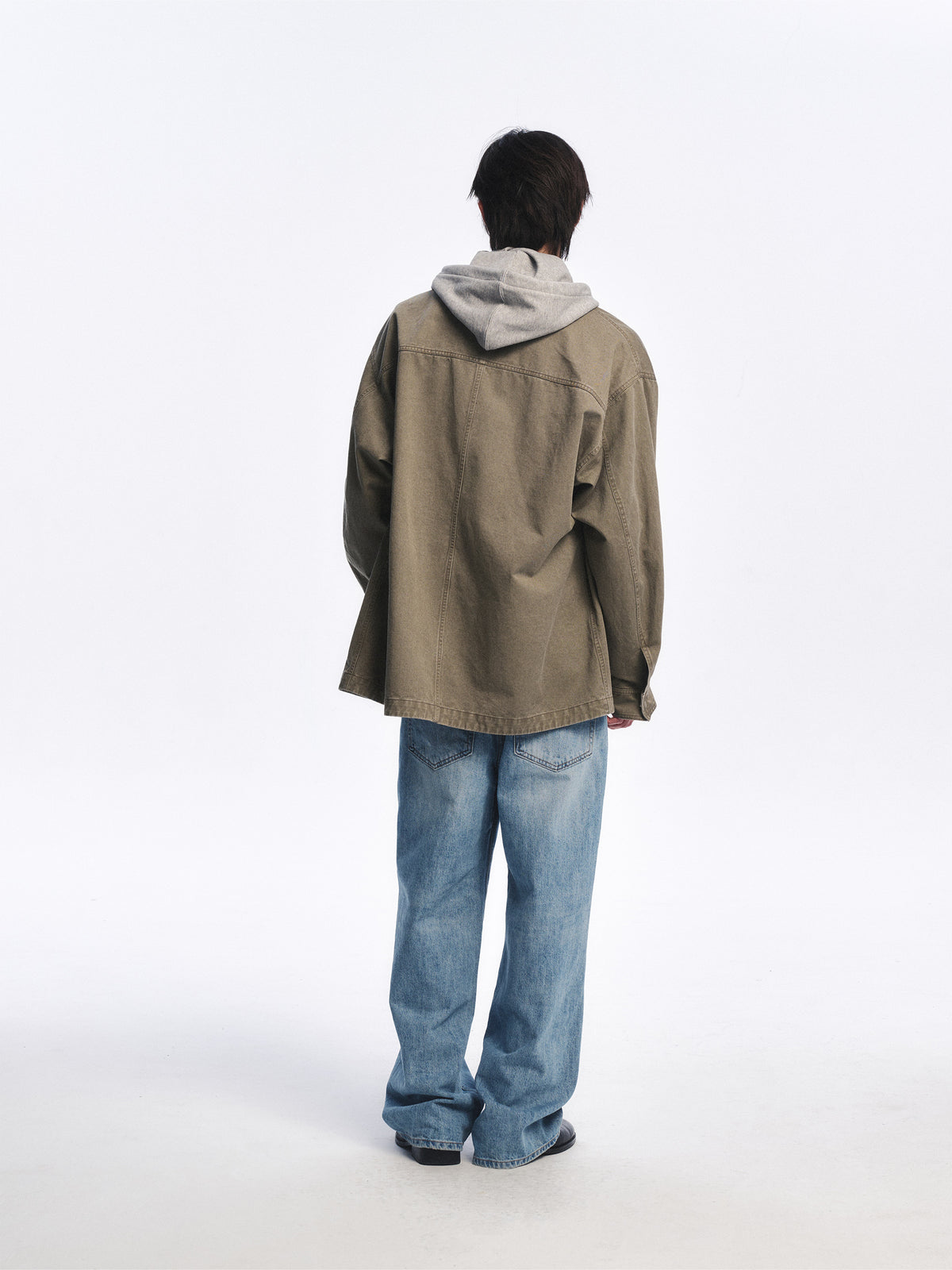 Low Classic Washed Cotton Utility Jacket Khaki