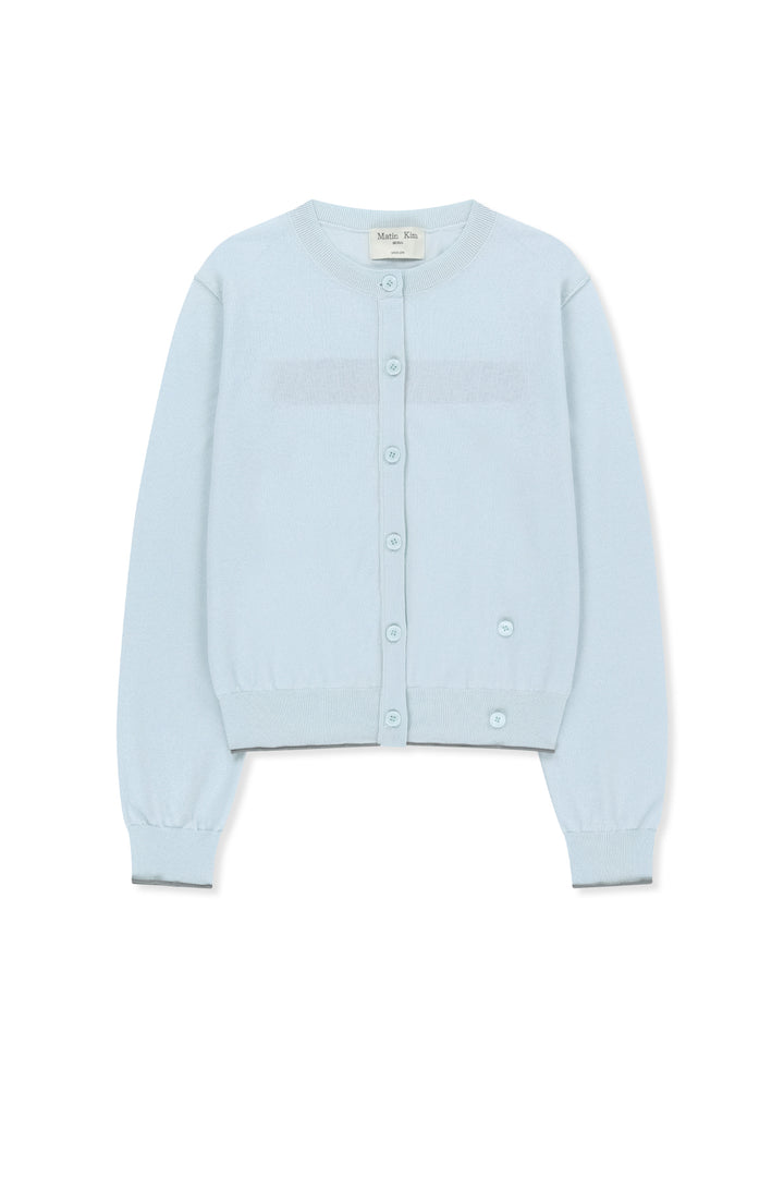 Matinkim Back Logo Sheer Cardigan For Women IN Light Blue