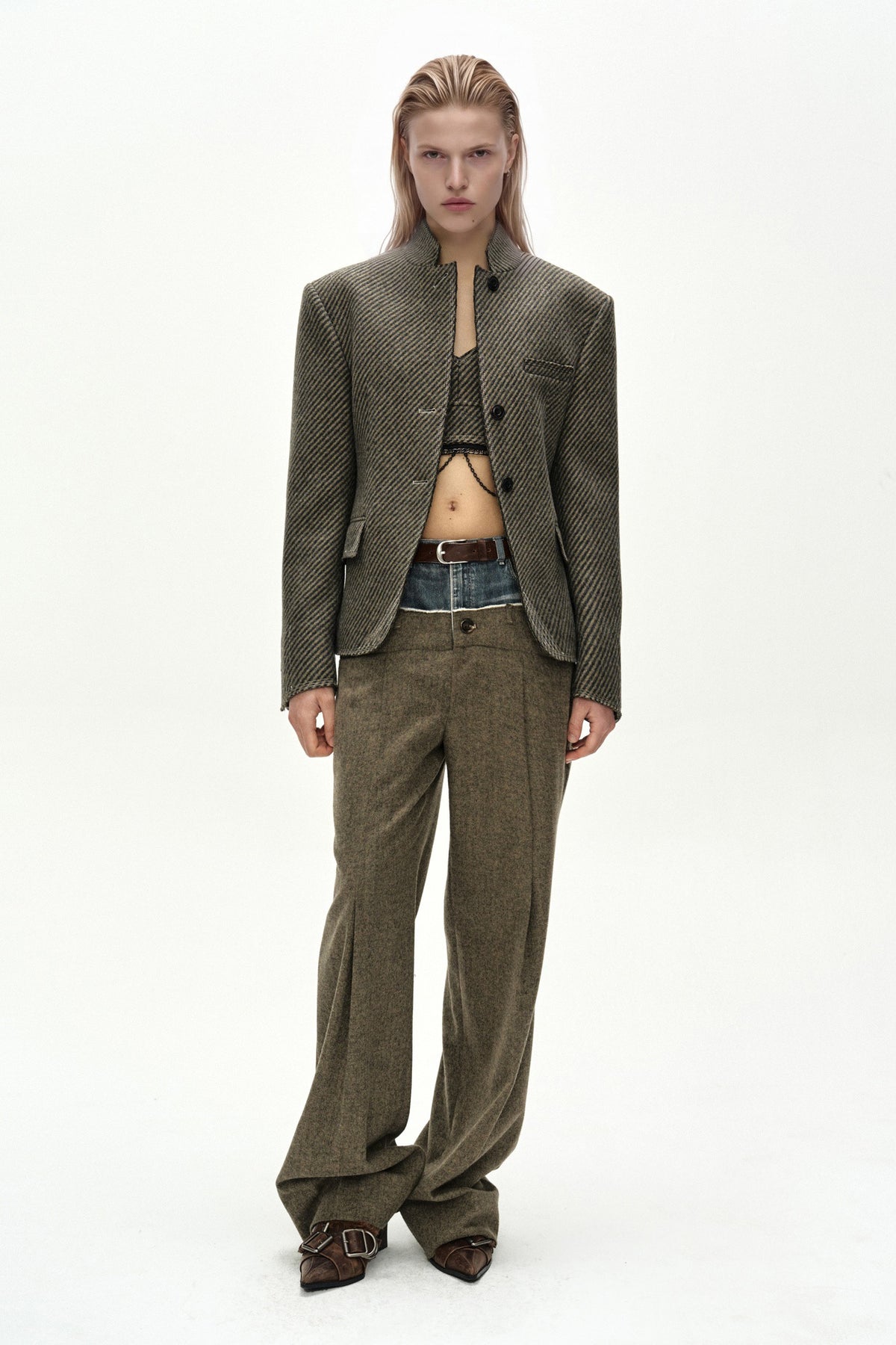 Andersson Bell Wool Twill Cropped Tailored Jacket
