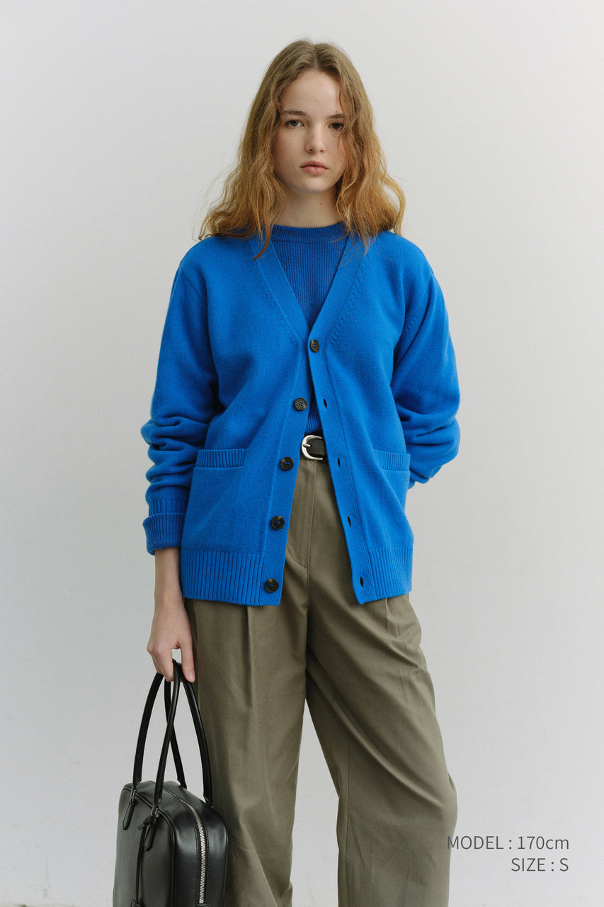 Dunst Unisex Boyfriend Knit Cardigan Blue