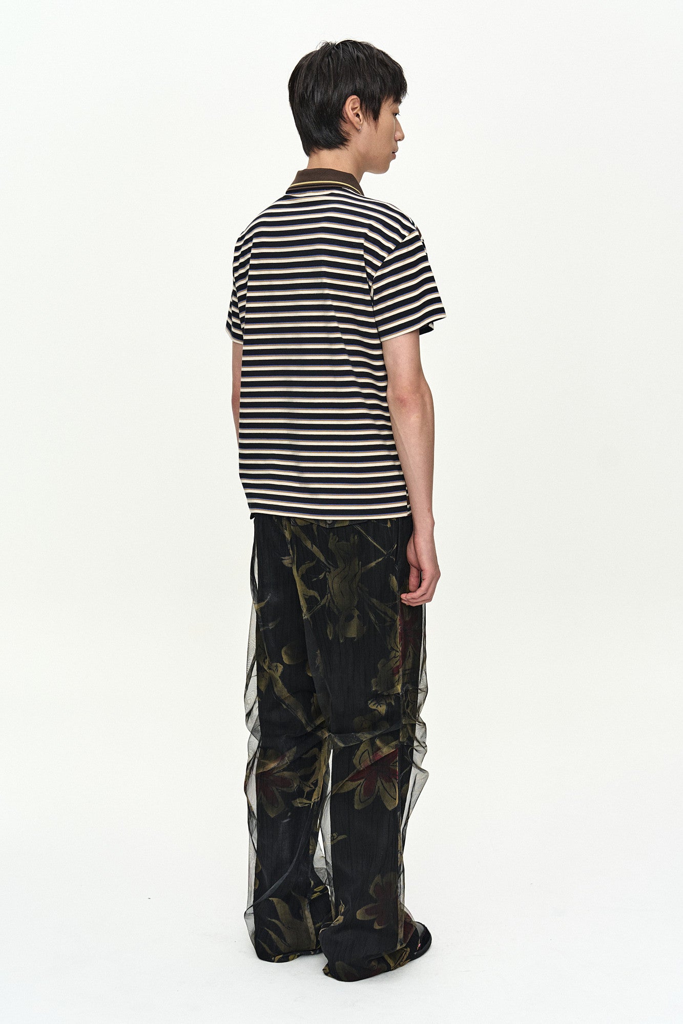Andersson Bell Stripe Layered Collar T-Shirt