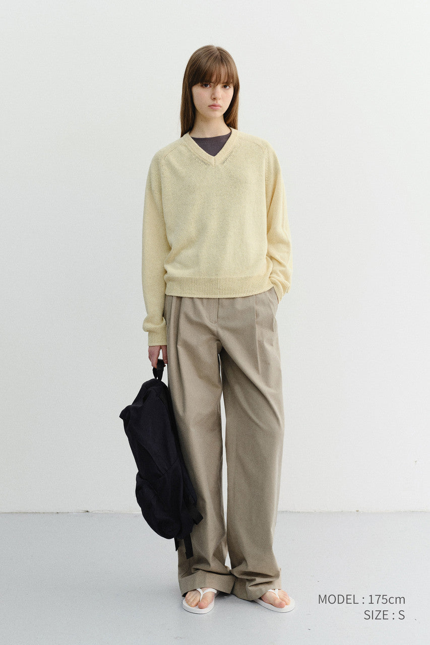 Dunst Summer Double Pleated Chino Slacks Khaki