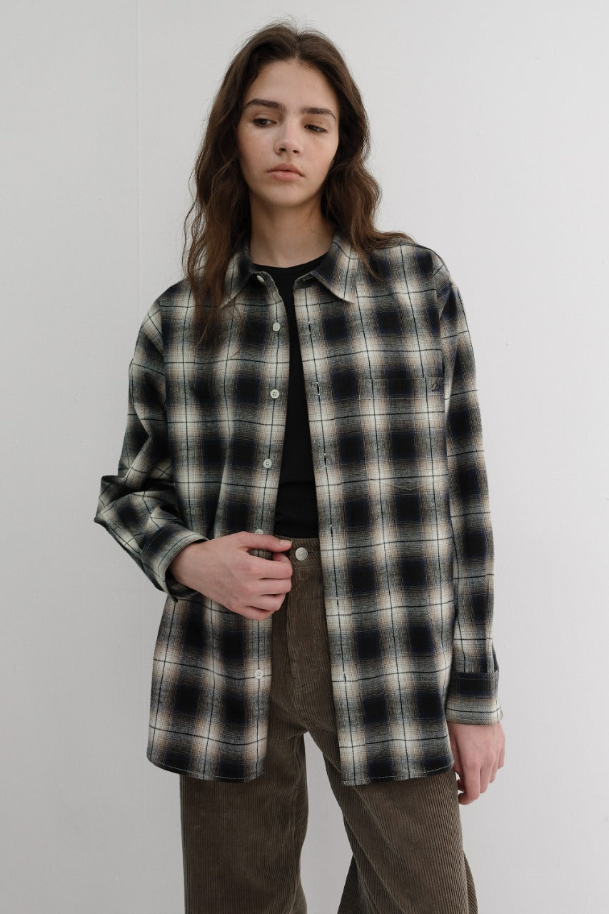 Dunst Unisex Winter Flannel Checked Shirt Blue
