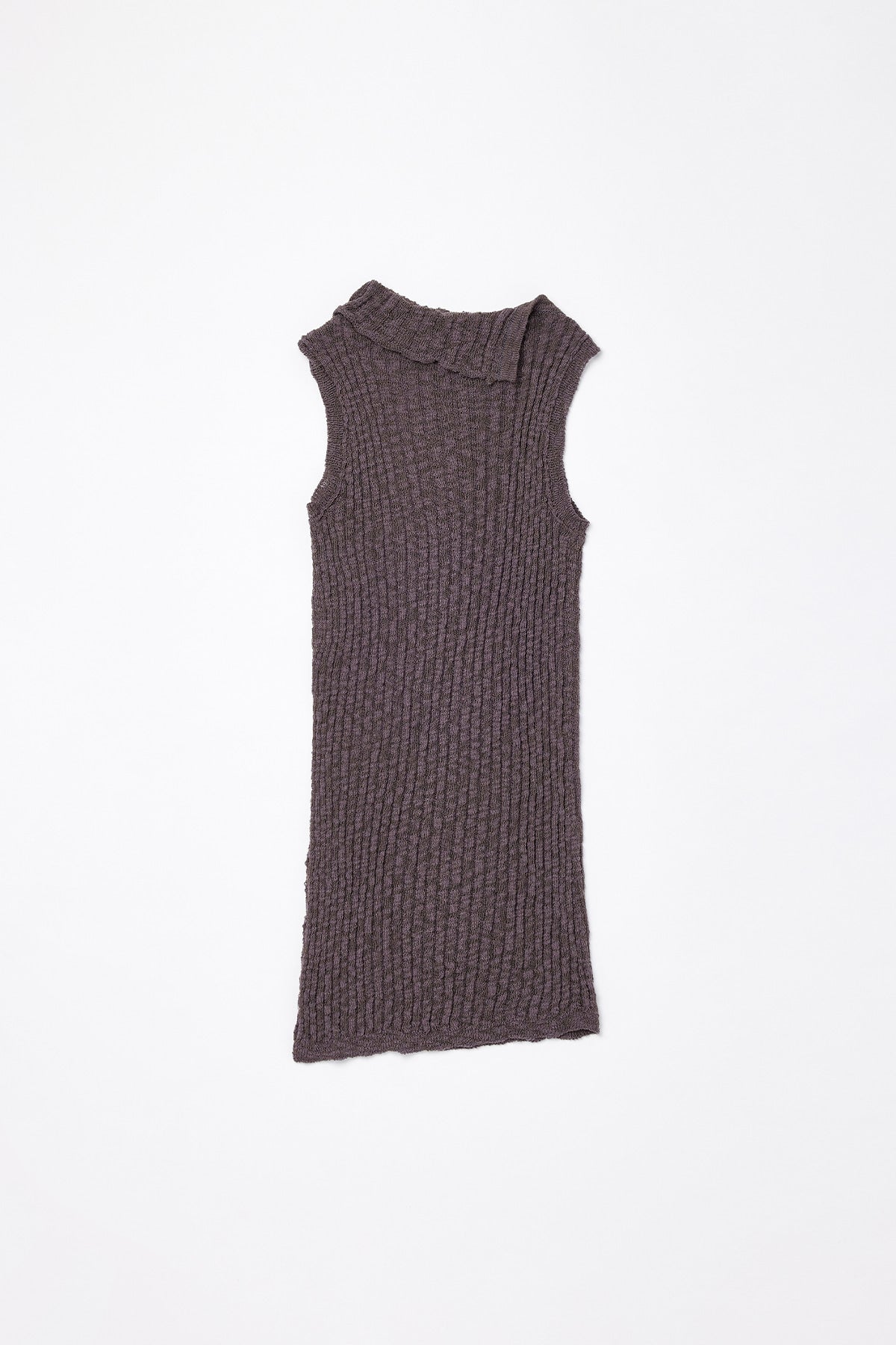 Matinkim Side Slit Sleeveless Slub Knit Top IN Dark Grey