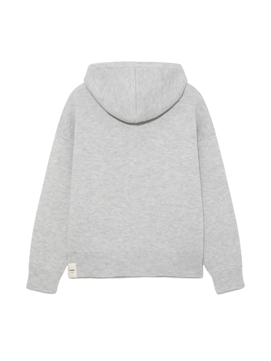 GLOWNY G Jacquard Knit Zip Up (Light Gray)