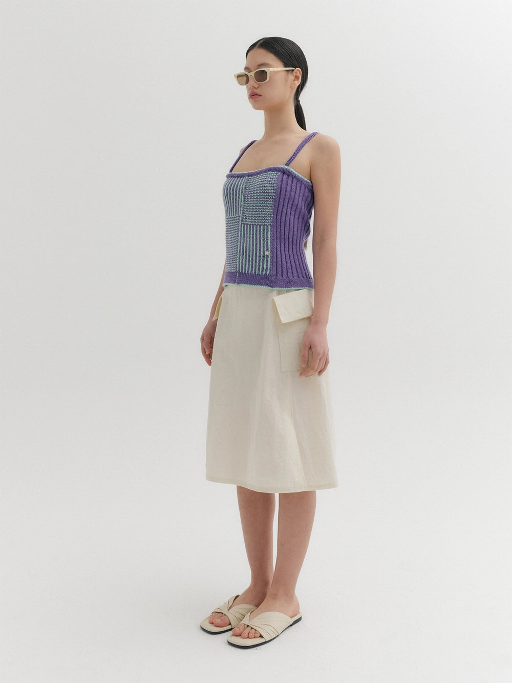 EENK Textured Sleeveless Knit Top - Violet