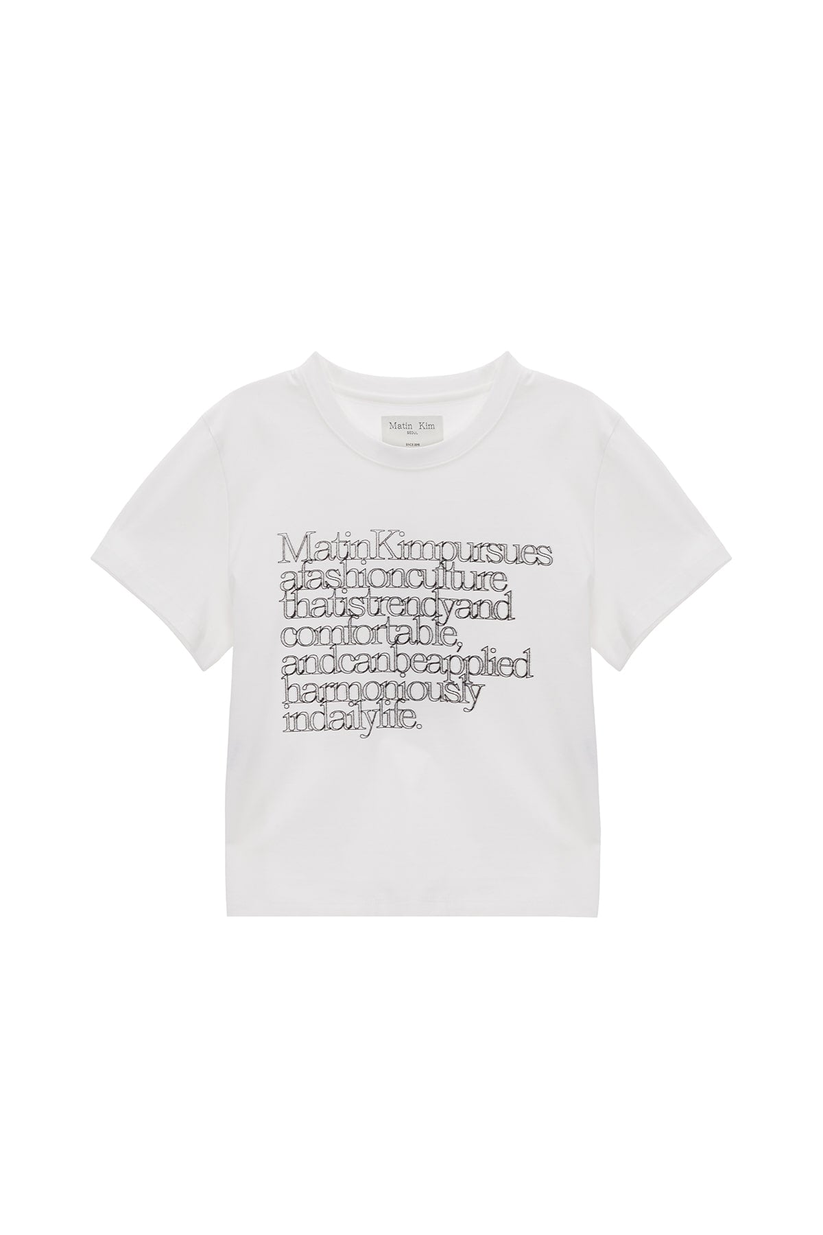 Matinkim Thin Typo Top IN White